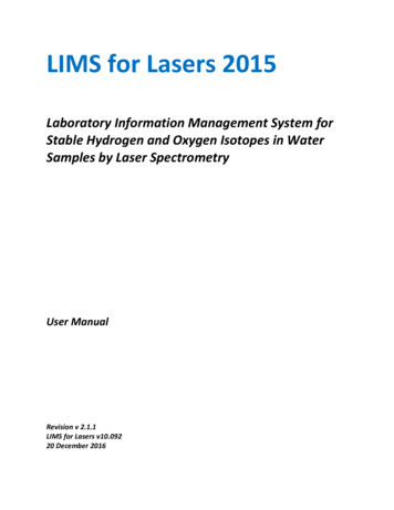 LIMS For Lasers 2015 - USGS