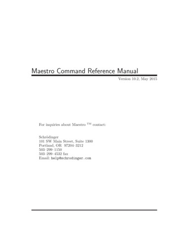 Maestro Command Reference Manual