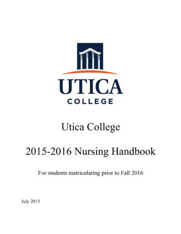 Utica College 2015-2016 Nursing Handbook