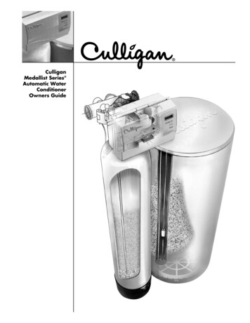 Culligan Medallist Series Automatic Water Conditioner Owners Guide