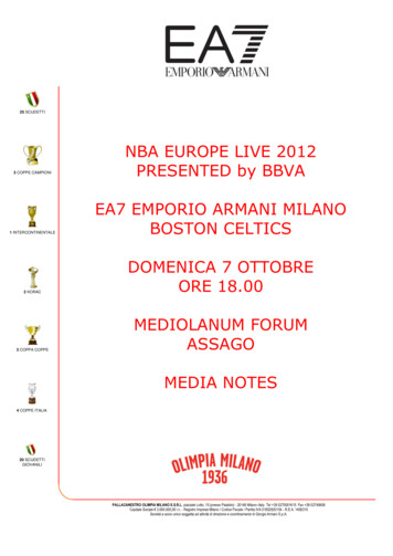 NBA EUROPE LIVE 2012 PRESENTED By BBVA - Olimpia Milano