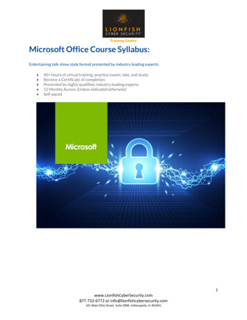 Microsoft Office Course Syllabus - Lionfish Cyber Security