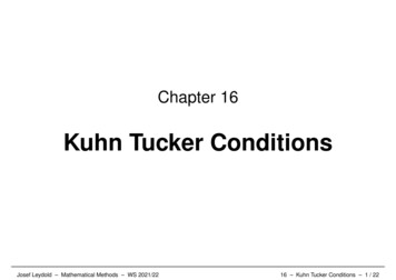 Kuhn Tucker Conditions - WU