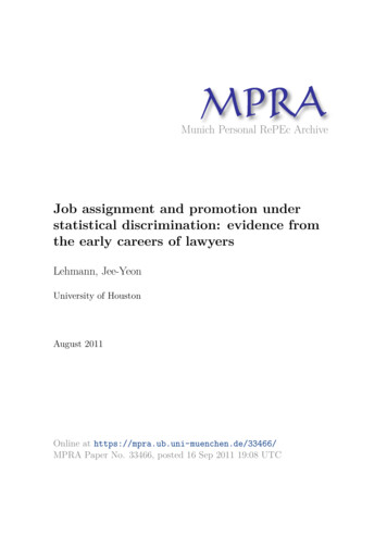 Job Assignment And Promotion Under Statistical Discrimination . - LMU