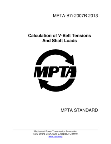 Calculation Of V-Belt Tensions And Shaft Loads - MPTA