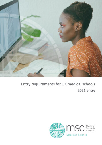 MSc Entry Requirements For UK Medical Schools 2021