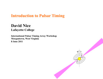 Introduction To Pulsar Timing David Nice - IPTA2018