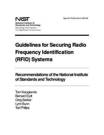 Guidelines For Securing Radio Frequency Identification (RFID . - NIST