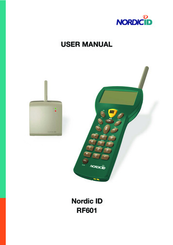 RF601 User Manual - Nordic ID