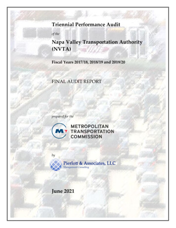 Triennial Performance Audit Napa Valley Transportation Authority (NVTA)