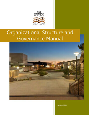 Organizational Structure And Governance Manual - Rio Hondo College