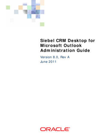 Siebel CRM Desktop For Microsoft Outlook Administration Guide