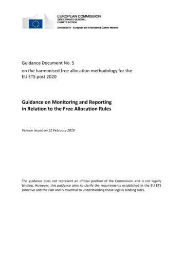 Guidance On Monitoring And Reporting In Relation To The Free Allocation .
