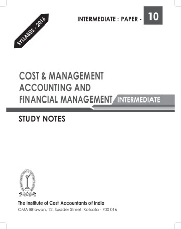COST & MANAGEMENT ACCOUNTING AND - Icmai.in