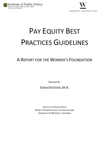 PAY EQUITY BEST - Truman School Of Public Affairs