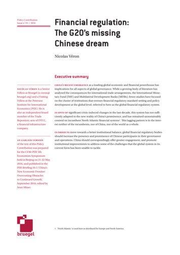 Issue N 19 2016 The G20's Missing Chinese Dream