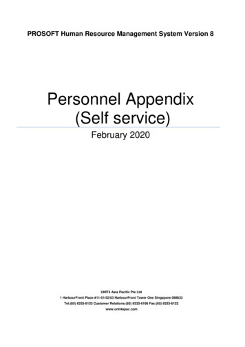Personnel Appendix (Self Service) - Unit4hrms 