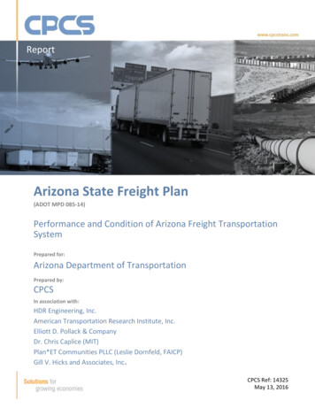 Arizona State Freight Plan - Arizona Department Of Transportation