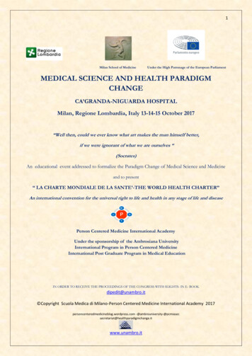Milan School Of Medicine Under The High . - Healthparadigmchange