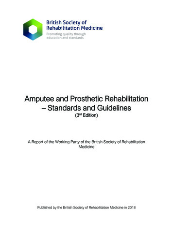 Amputee And Prosthetic Rehabilitation Standards And Guidelines - BSRM
