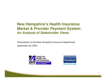 New Hampshire's Health Insurance Market & Provider Payment System