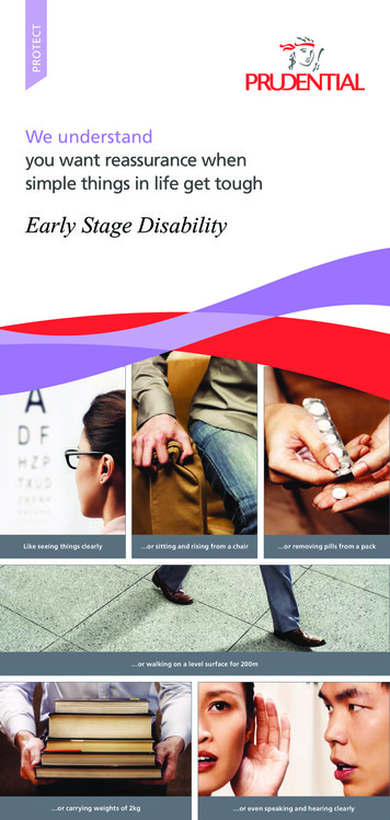 Early Stage Disability - Prudential Singapore