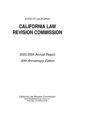 State Of California California Law Revision Commission