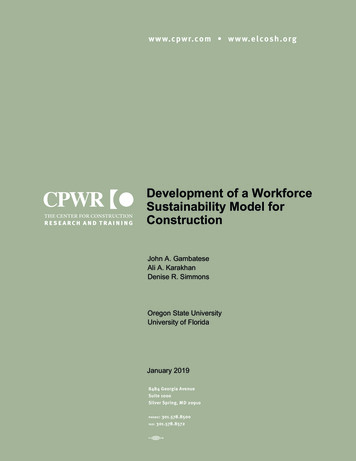 Workforce Sustainability Report - CPWR