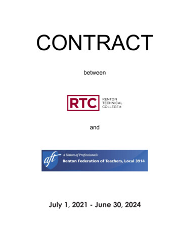 RTC RFT Contract 2021-24 - Washington Community And Technical Colleges