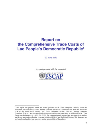 Report On Lao Trade Cost
