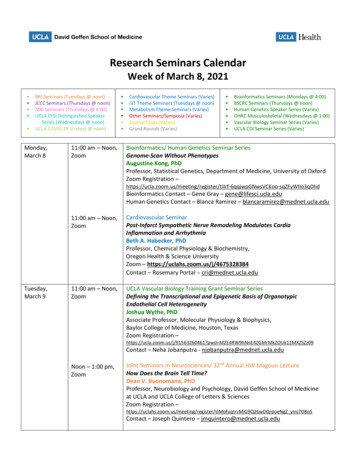 Research Seminars Calendar - David Geffen School Of Medicine At UCLA
