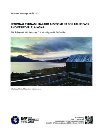 REGIONAL TSUNAMI HAZARD ASSESSMENT FOR FALSE PASS AND . - Alaska