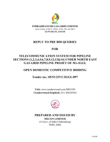 Reply To Pre Bid Queries For Telecommunication System For . - Iggl