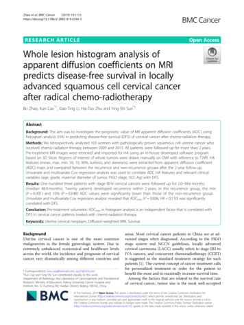 Whole Lesion Histogram Analysis Of Apparent Diffusion . - BMC Cancer