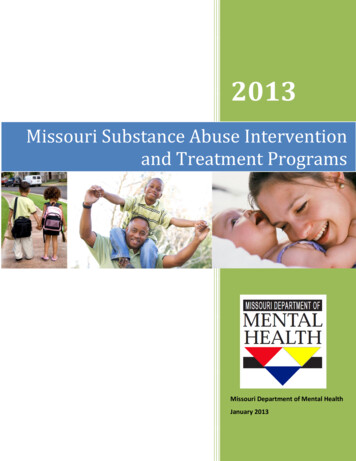 Missouri Substance Abuse Intervention And Treatment Programs