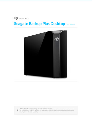 Seagate Backup Plus Desktop User Manual