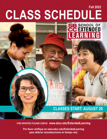 SBCC School Of Extended Learning FALL 2022