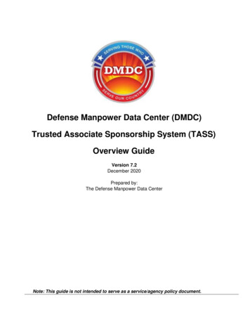 Defense Manpower Data Center (DMDC) Trusted Associate Sponsorship .