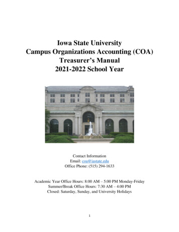 Iowa State University Campus Organizations Accounting (COA)
