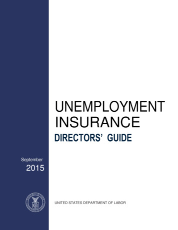 UNEMPLOYMENT INSURANCE - Employment And Training Administration