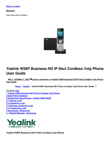 Yealink W56P Business HD IP Dect Cordless Voip Phone User Guide - Manuals 