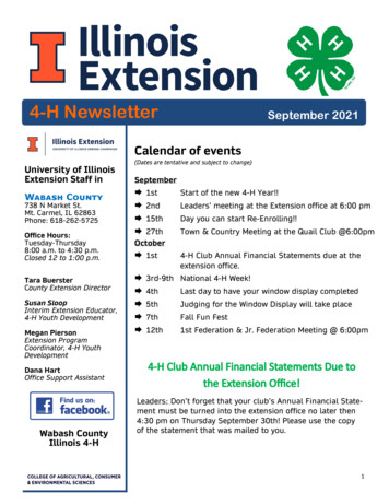 4-H Newsletter - University Of Illinois Extension