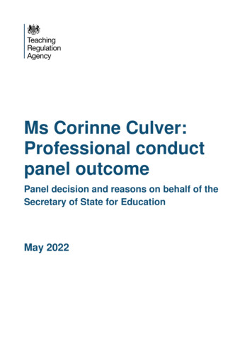 Ms Corinne Culver: Professional Conduct Panel Outcome