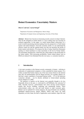 Botnet Economics: Uncertainty Matters - Central Michigan University