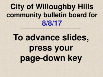 To Advance Slides, - Willoughby Hills, Ohio