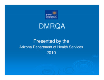 DMRQA Presentation 0410 - Arizona Department Of Health Services