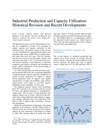 Industrial Production And Capacity Utilization: Historical Revision And .