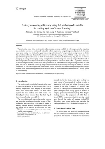 A Study On Cooling Efficiency Using 1-d Analysis Code Suitable . - JMST