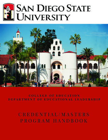 Credential/Masters PrograM Handbook - NewsCenter