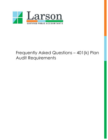 Frequently Asked Questions 401(k) Plan Audit Requirements